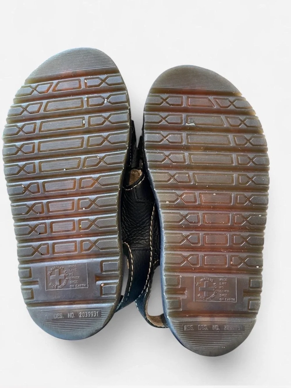Vintage Dr. Martens Black Leather  Fisherman Sandals with Yellow Stitching